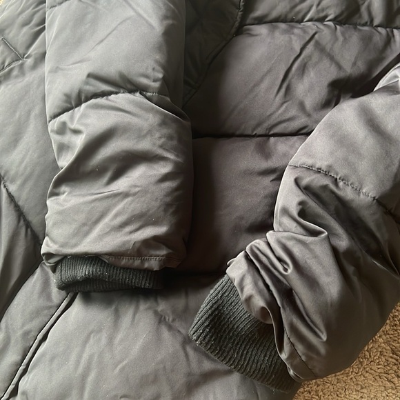 NWT Universal Standard for J. Crew Chevron Black Puffer Coat - Picture 8 of 12